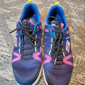 Skechers Blue and Pink Sneakers with Mesh Upper